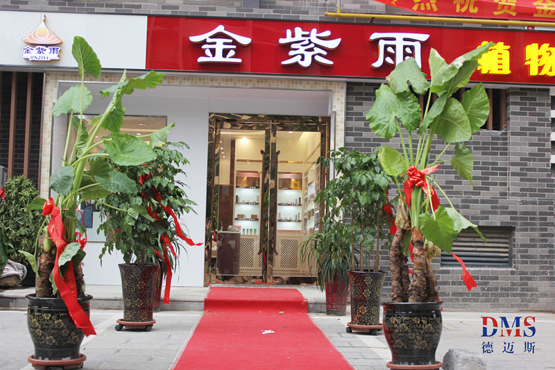 郑州金紫雨总部镜面玫瑰金地弹门